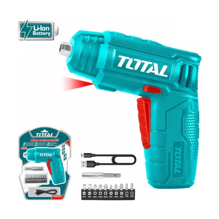 Total TSDLI0402 Cordless Handy Screwdriver with Built-in Battery – 4N.m